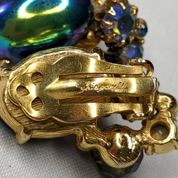 Schiaparelli Faux Cabochon and Rhinestone Earrings - Picture 8 of 9